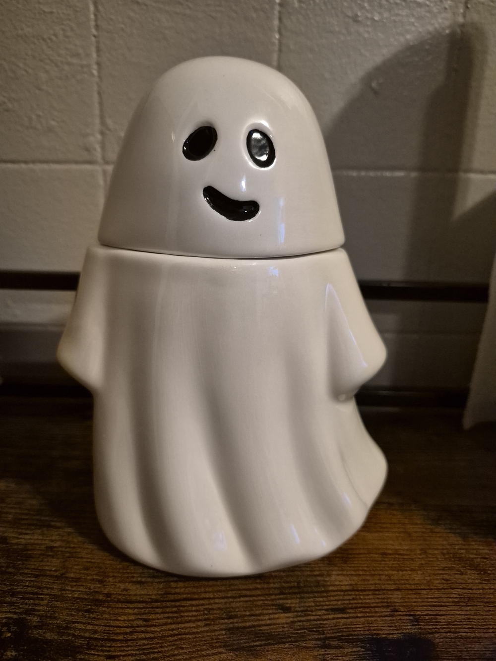 White Ceramic Ghost Canister